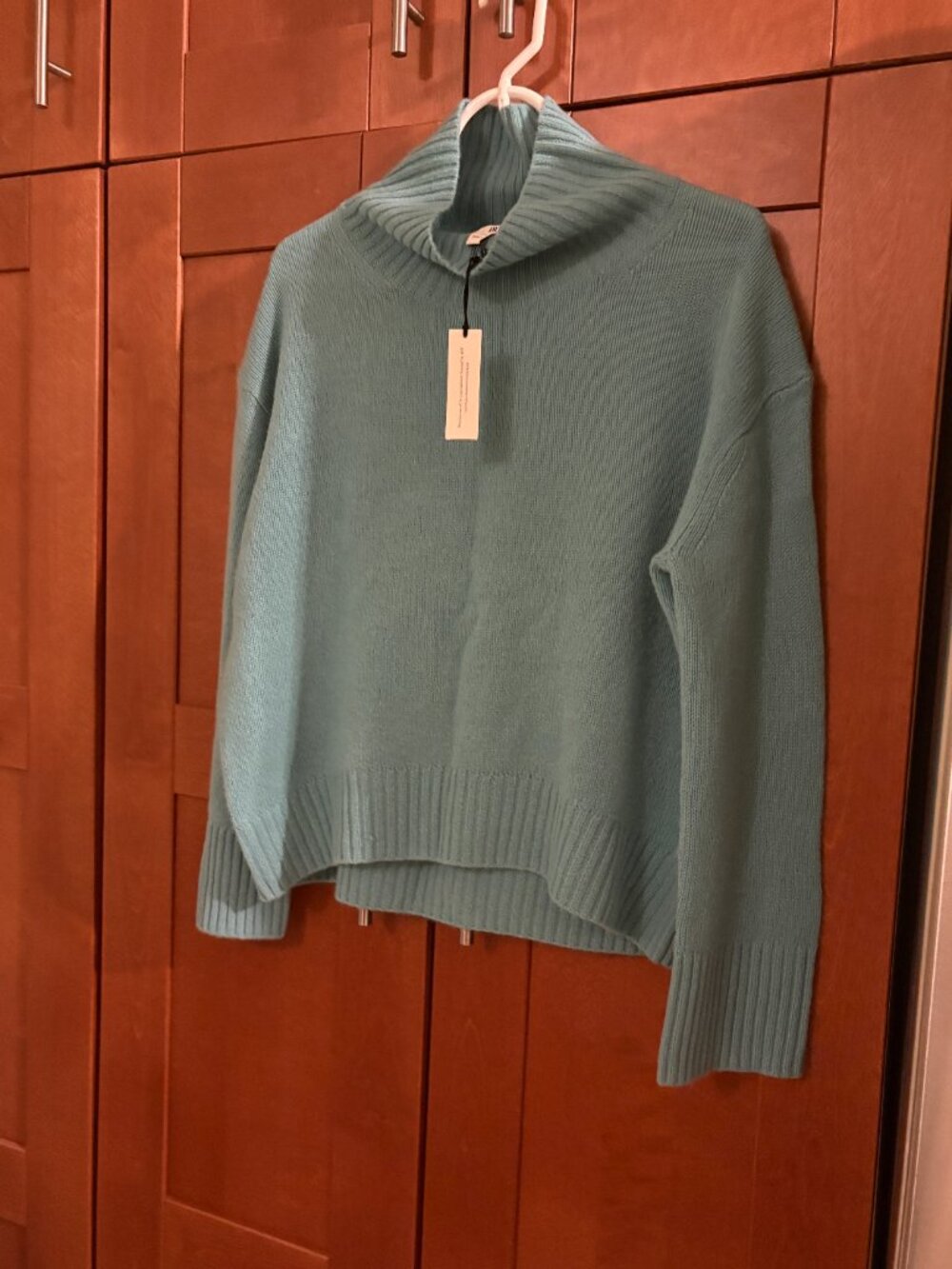 Banana Republic Woman Sz S 100% Cashmere Stripes Pullover Teal Sweter